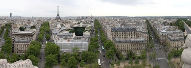 View south from the Arc de Triomphe